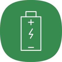 Battery Charged Line Curve Icon Design vector