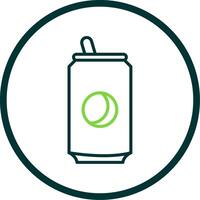 Soda Can Line Circle Icon Design vector