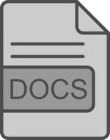 DOCS File Format Line Filled Greyscale Icon Design vector