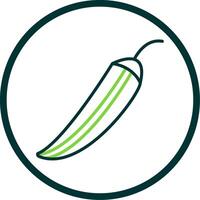 Okra Line Circle Icon Design vector