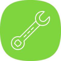 Spanner Line Curve Icon Design vector