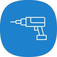 Drilling Machine Line Curve Icon Design vector