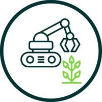 Agricultural Robot Line Circle Icon Design vector