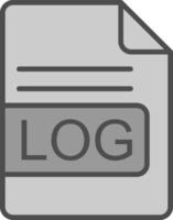 LOG File Format Line Filled Greyscale Icon Design vector