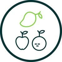 Fruits Line Circle Icon Design vector