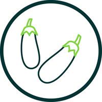 Eggplant Line Circle Icon Design vector