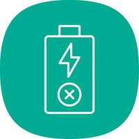 Empty Battery Line Curve Icon Design vector