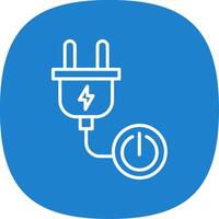 Power Button Line Curve Icon Design vector