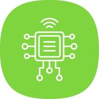 Computer Chip Line Curve Icon Design vector