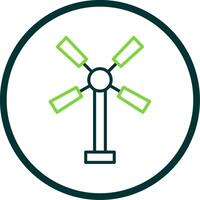 Windmill Line Circle Icon Design vector