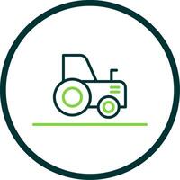 tractor línea circulo icono diseño vector