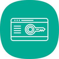 Key Card Line Curve Icon Design vector