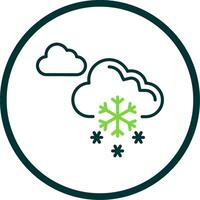 Snowing Line Circle Icon Design vector