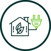 Energy Efficiency Line Circle Icon Design vector