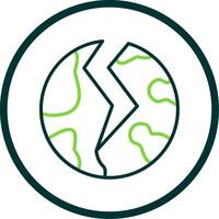 Earth Quake Line Circle Icon Design vector