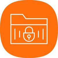 Secure Folder Line Curve Icon Design vector