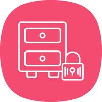 Filing Cabinet Line Curve Icon Design vector