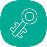 Old Key Line Curve Icon Design vector