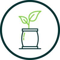 Plant Line Circle Icon Design vector