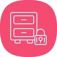 Filing Cabinet Line Curve Icon Design vector