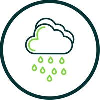 lluvia línea circulo icono diseño vector