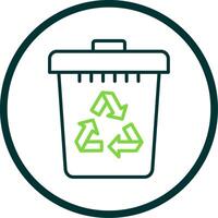 Recycle Bin Line Circle Icon Design vector