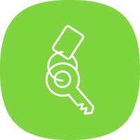 Keychain Line Curve Icon Design vector