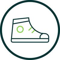 apoyo Zapatos línea circulo icono diseño vector