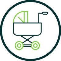 Baby Stroller Line Circle Icon Design vector