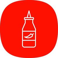 Ketchup Line Curve Icon Design vector