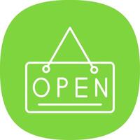 Open Sign Line Curve Icon Design vector