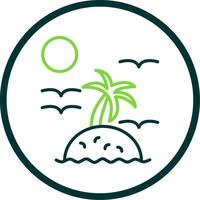 isla línea circulo icono diseño vector