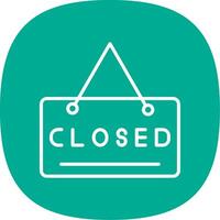 Closed Sign Line Curve Icon Design vector