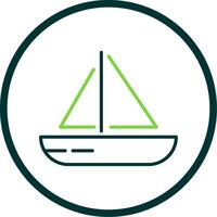 Sailing Boat Line Circle Icon Design vector