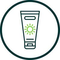 Sun Cream Line Circle Icon Design vector