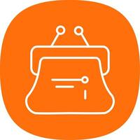 Coin Purse Line Curve Icon Design vector