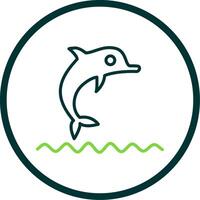 Dolphin Show Line Circle Icon Design vector