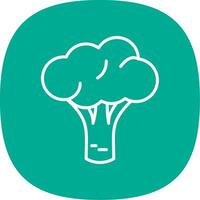 Broccoli Line Curve Icon Design vector