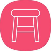 Stool Line Curve Icon Design vector