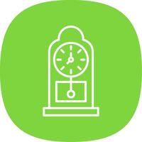 Grandfather Clock Line Curve Icon Design vector