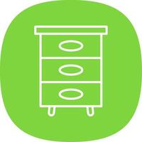 Filling Cabinet Line Curve Icon Design vector