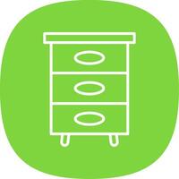 Filling Cabinet Line Curve Icon Design vector