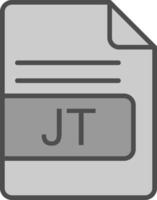 JT File Format Line Filled Greyscale Icon Design vector