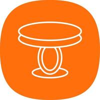 Dining Table Line Curve Icon Design vector