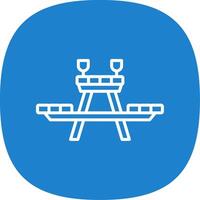 Picnic Table Line Curve Icon Design vector