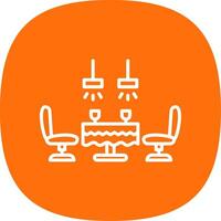 Dining Table Line Curve Icon Design vector