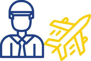 Air Engineer Line Two Colour Icon Design vector