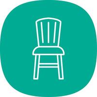 Dining Chair Line Curve Icon Design vector