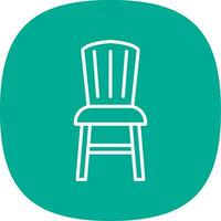 Dining Chair Line Curve Icon Design vector