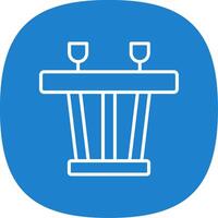 Dining Table Line Curve Icon Design vector